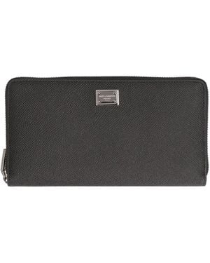 Dolce & Gabbana Dolce & Gabbana Leather Zip Around Wallet - Grey