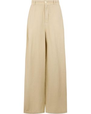 120% Lino Loose Linen Pants - Natural