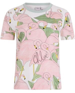 Chloé Printed T-Shirt - Pink
