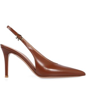 Gianvito Rossi Slingback Robbie in pelle - Marrone