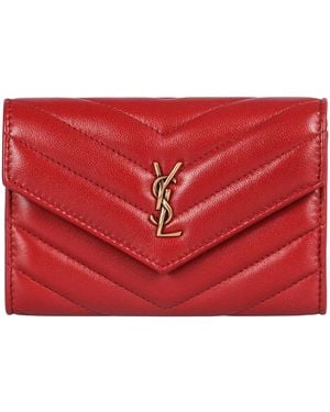 Saint Laurent Cassandre Wallet - Red