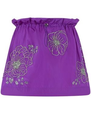 Des Phemmes Short Skirt With Elastic Waistband - Purple