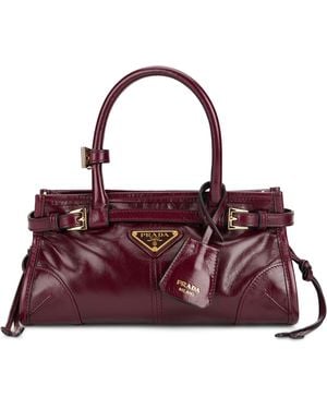 Prada Borsa a mano Bonnie mini in pelle - Viola