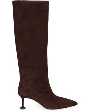 Aquazzura Lyla Boots In Suede - Brown