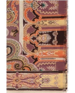 Etro Sciarpa in seta stampata - Marrone