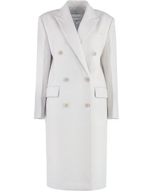 Calvin Klein Cappotto doppiopetto in lana - Grigio