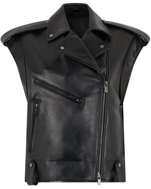 Salvatore Santoro Leather Vest - Black