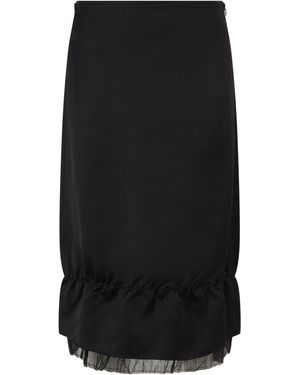 TOTEME Silk Ruffle Skirt - Black
