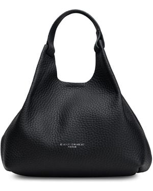 Gianni Chiarini Soft Hobo Handbag, 23 X 19 X 11 Cm Calfskin With Wide Handle - Black