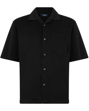 Herno Camicia a Maniche Corte in cotone - Nero