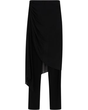 GIUSEPPE DI MORABITO Trousers With Asymmetrical Skirt - Black