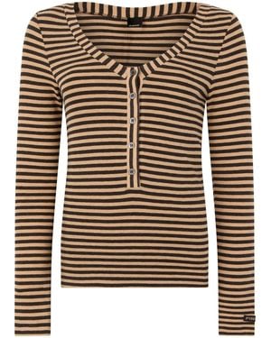 Pinko Long-Sleeved Striped Shirt - Brown