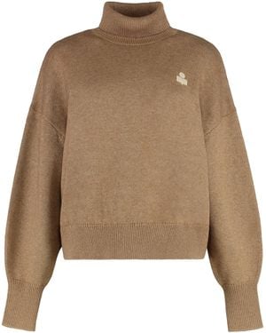 Isabel Marant Nasha Wool Blend Turtleneck Jumper - Natural