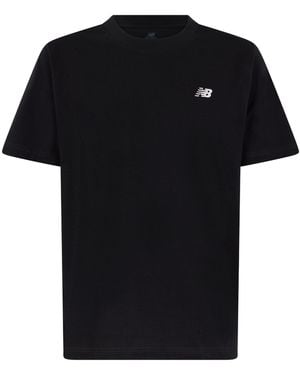 New Balance Cotton T-Shirt With Logo - Black
