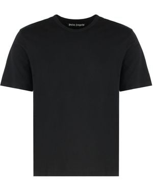 Palm Angels Set Of Three Cotton T-Shirts - Black
