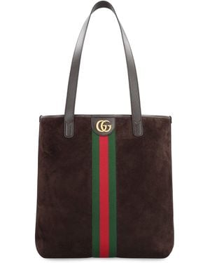 Gucci Shopping Bag Ophidia Calf Leather Tote - Black