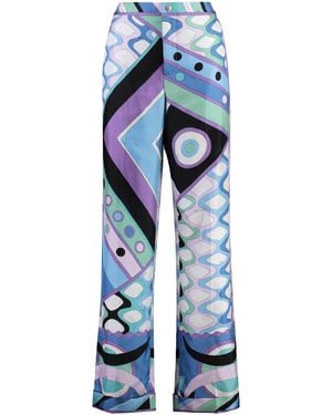 Emilio Pucci Pantaloni A Gamba Larga Vivara - Blu