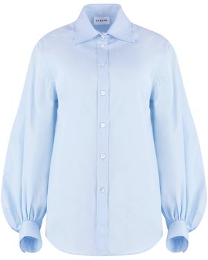 P.A.R.O.S.H. Long Sleeve Cotton Shirt - Blue