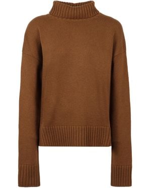 Jil Sander High-Neck Long-Sleeved Jumper - Brown