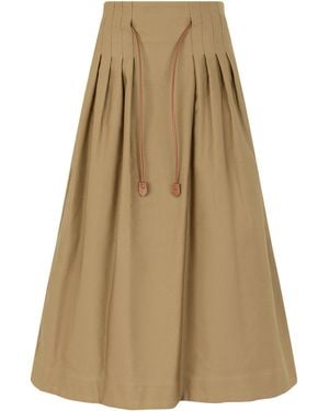 Max Mara Gonna a pieghe con vita regolabile - Neutro