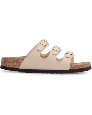 Birkenstock Florida Bs Leather Slides - Natural