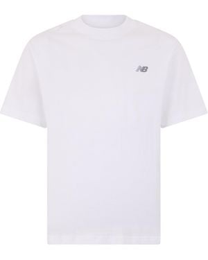 New Balance Cotton T-Shirt With Logo - White