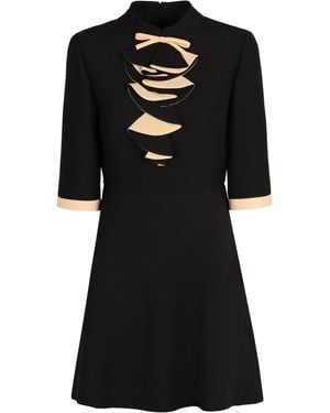 Valentino Garavani Wool And Silk Mini Dress - Black