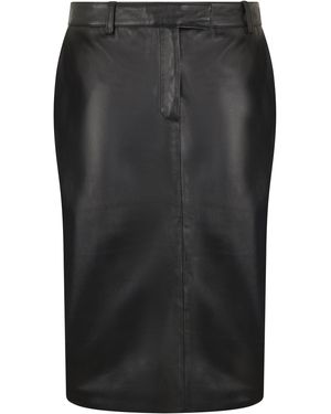 GIUSEPPE DI MORABITO Leather Midi Skirt - Black