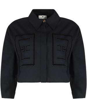 Elisabetta Franchi Cotton Poplin Shirt - Blue