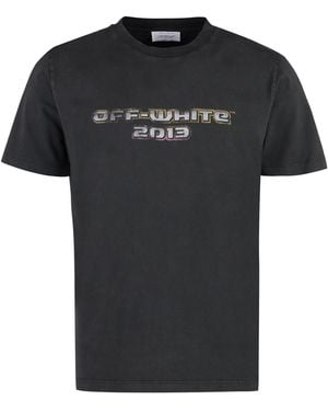 Off-White c/o Virgil Abloh Printed Cotton T-Shirt Main: Cotton; Collar: T-Shirts - Black