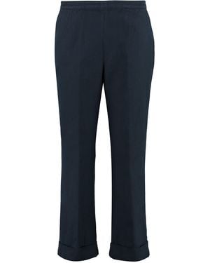 Aspesi Cotton-Linen Trousers - Blue
