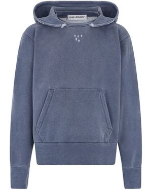 Our Legacy Felpa con cappuccio blu slavato