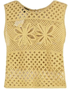 Pinko Gonzano Sleeveless Top Viscose Tops - Yellow