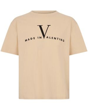 Valentino Garavani Cotton T-Shirt With Logo - Natural