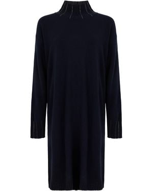Fabiana Filippi Short Dress With High Collar - Blue