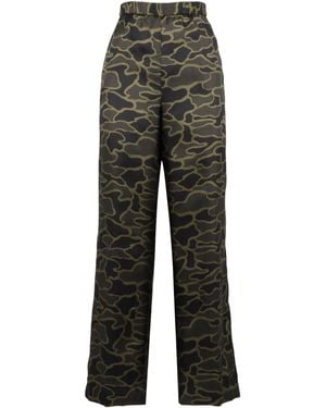 Aspesi Printed Silk Trousers - Grey