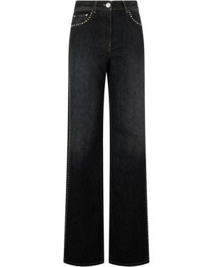 Versace Regular High-Waisted Jeans With Studs - Black