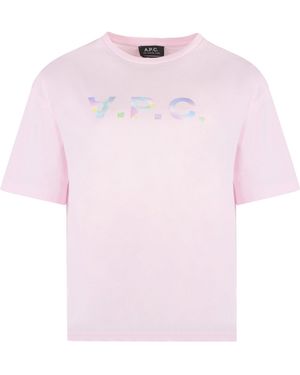 A.P.C. Ana Cotton Crew-Neck T-Shirt - Pink