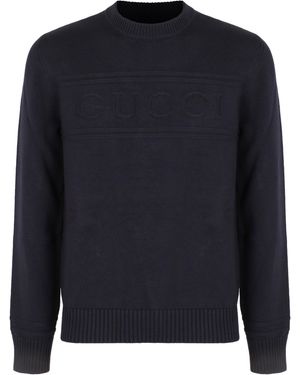Gucci Elegant Jumper With Long Sleeves Versatile - Blue