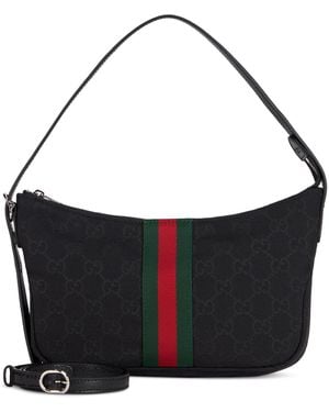 Gucci Shoulder Bag Lunetta Small With Monogram Fabric - Black
