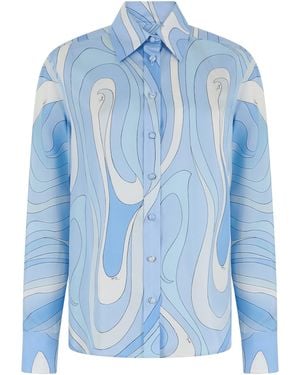 PUCCI Silk Printed Shirt - Blue