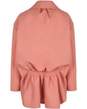 Fendi Single-Breasted Wool Coat - Pink