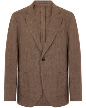 Slowear Giacca monopetto in lino - Marrone