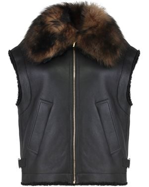 Fendi Sheepskin Gilet - Black