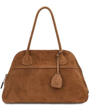 Miu Miu Borsa Vivant in pelle scamosciata - Marrone