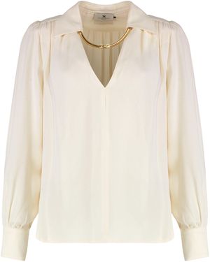 Elisabetta Franchi Georgette Blouse - White