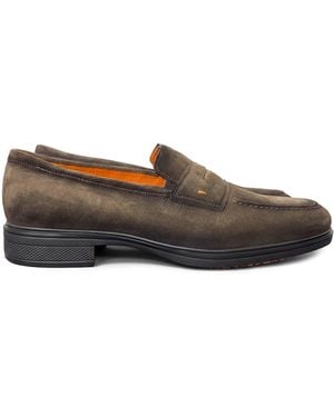 Santoni Penny Loafers - Brown