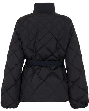 Moncler Quilted Jacket With Belt - Black