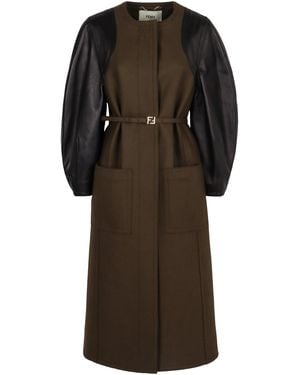 Fendi Cappotto in lana - Marrone