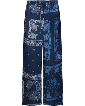 The Attico Loose Trousers With Paisley Print - Blue